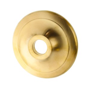 Drückerlochrosette aus Messing patiniert matt gold typische Form