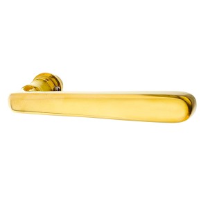 Jugendstil Türdrücker aus Messing - typische Form - gold