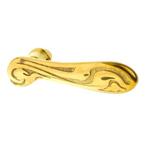 Türklinke Jugendstil aus Messing außergewöhnliche Form gold