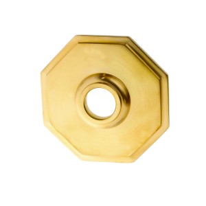 Türdrückerrosette matt gold aus Messing patiniert schlichtes Design