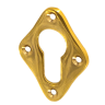 Schlüssellochrosette poliert Messing gold rautenförmiges Design