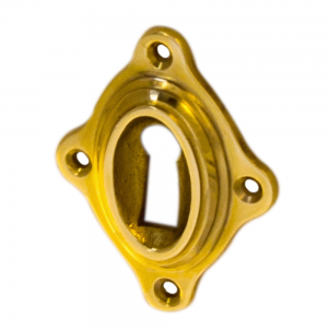 Gründerzeit Schlüssellochrosette Messing außergewöhnliche Form gold