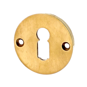 Mittelgroße Schlüssellochrosette aus Messing typische Form mittelgroß