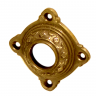 Drückerlochrosette aus Messing Gründerzeit runde Form matt gold