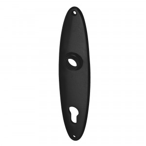 Langschild | Messing schwarz | ovale, runde Form für Haustürgarnituren | Ventano