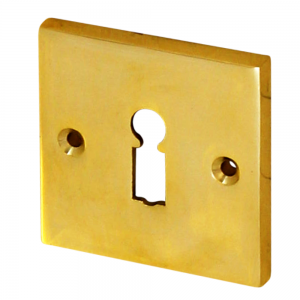 Schlüssellochrosette Messing Bauhaus-Stil typische Form gold