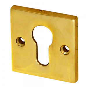 Schlüssellochrosette Messing Bauhaus-Stil schlichtes Design gold